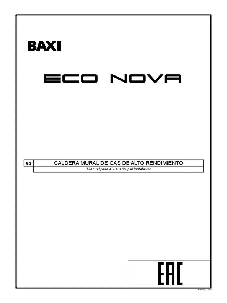 Manual técnico BAXI Eco Nova 24F