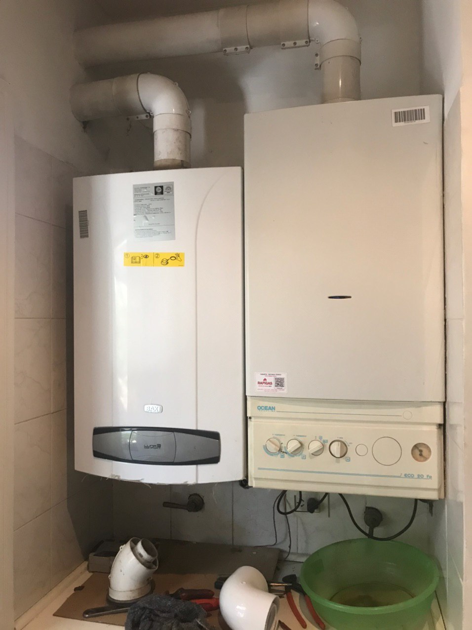 Instalación de calderas Baxi y Ocean